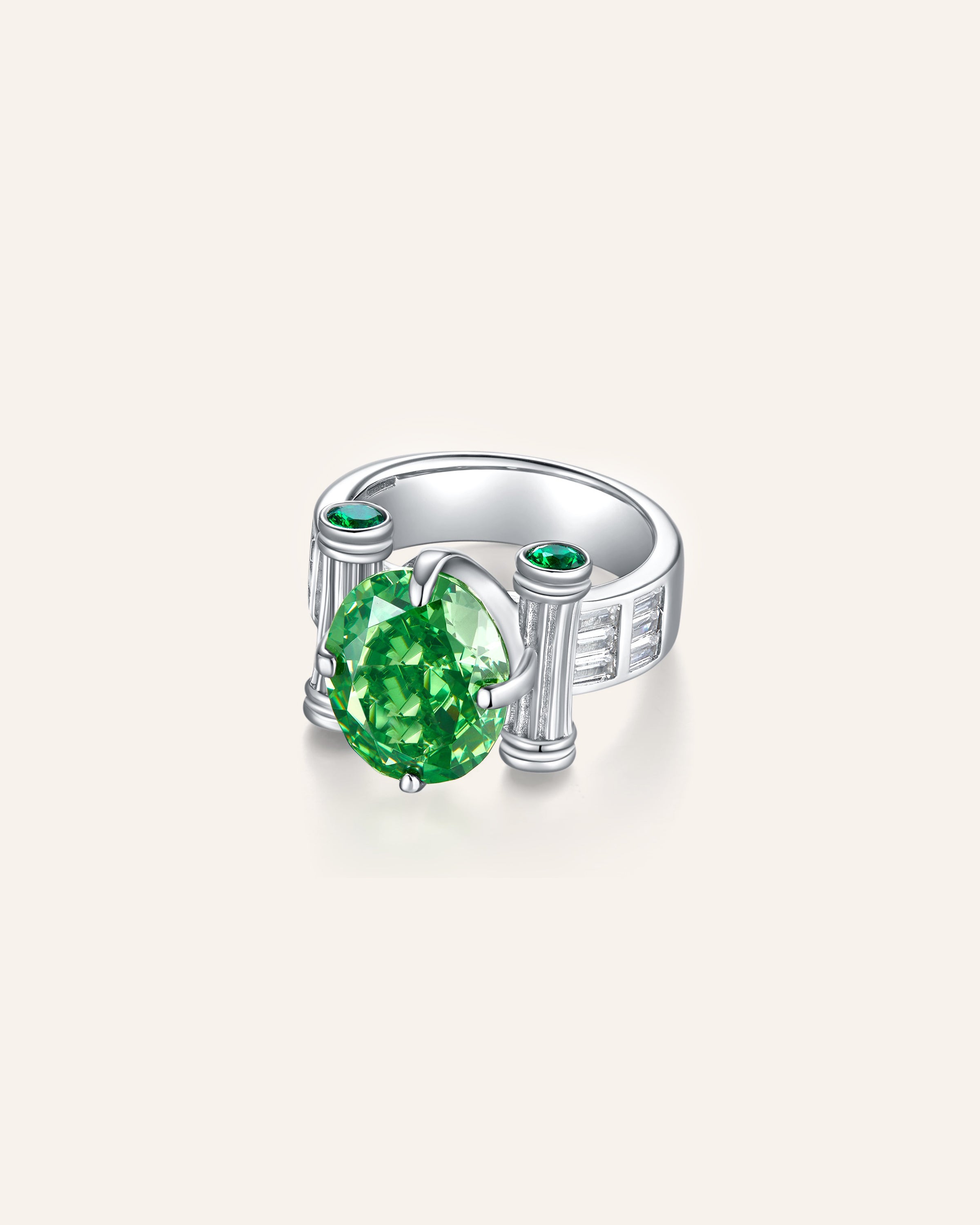 แหวนค็อกเทล 3 กะรัต - Emerald Pantheon