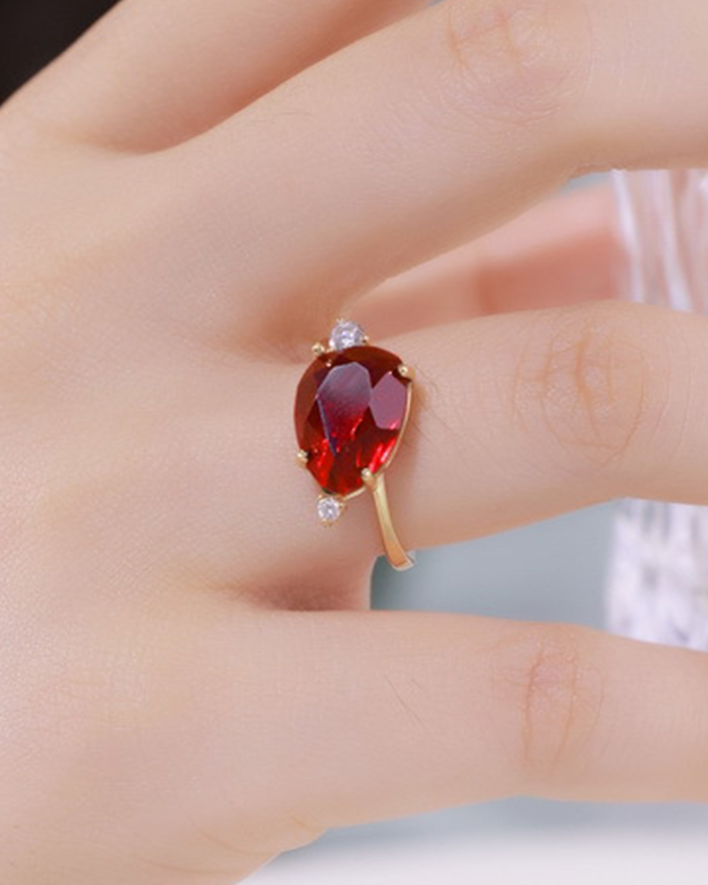 Crimson Desire Garnet Ring