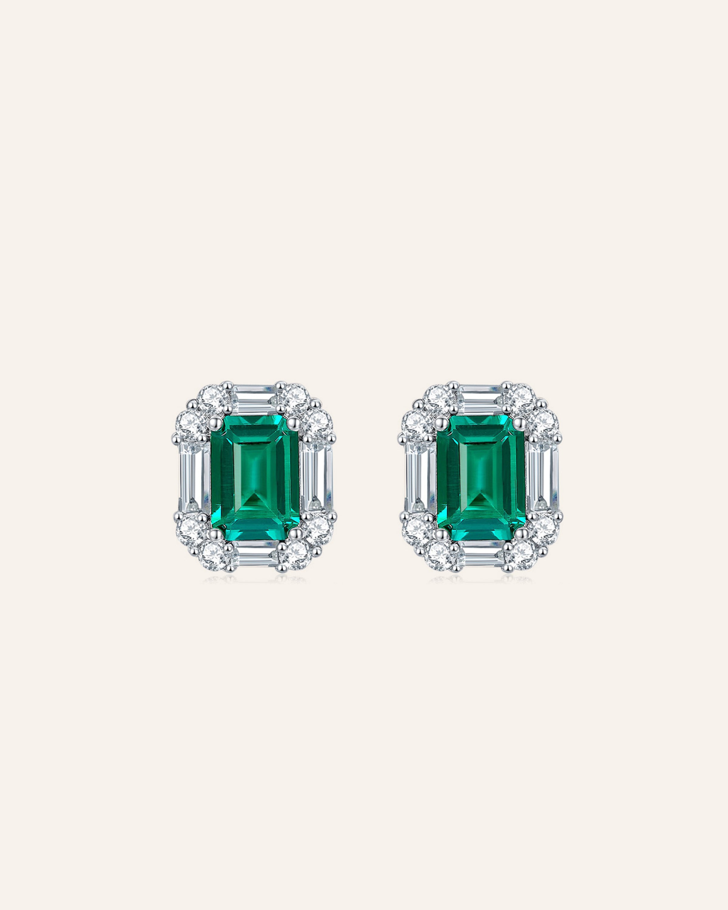 Emerald Glow Stud Earrings