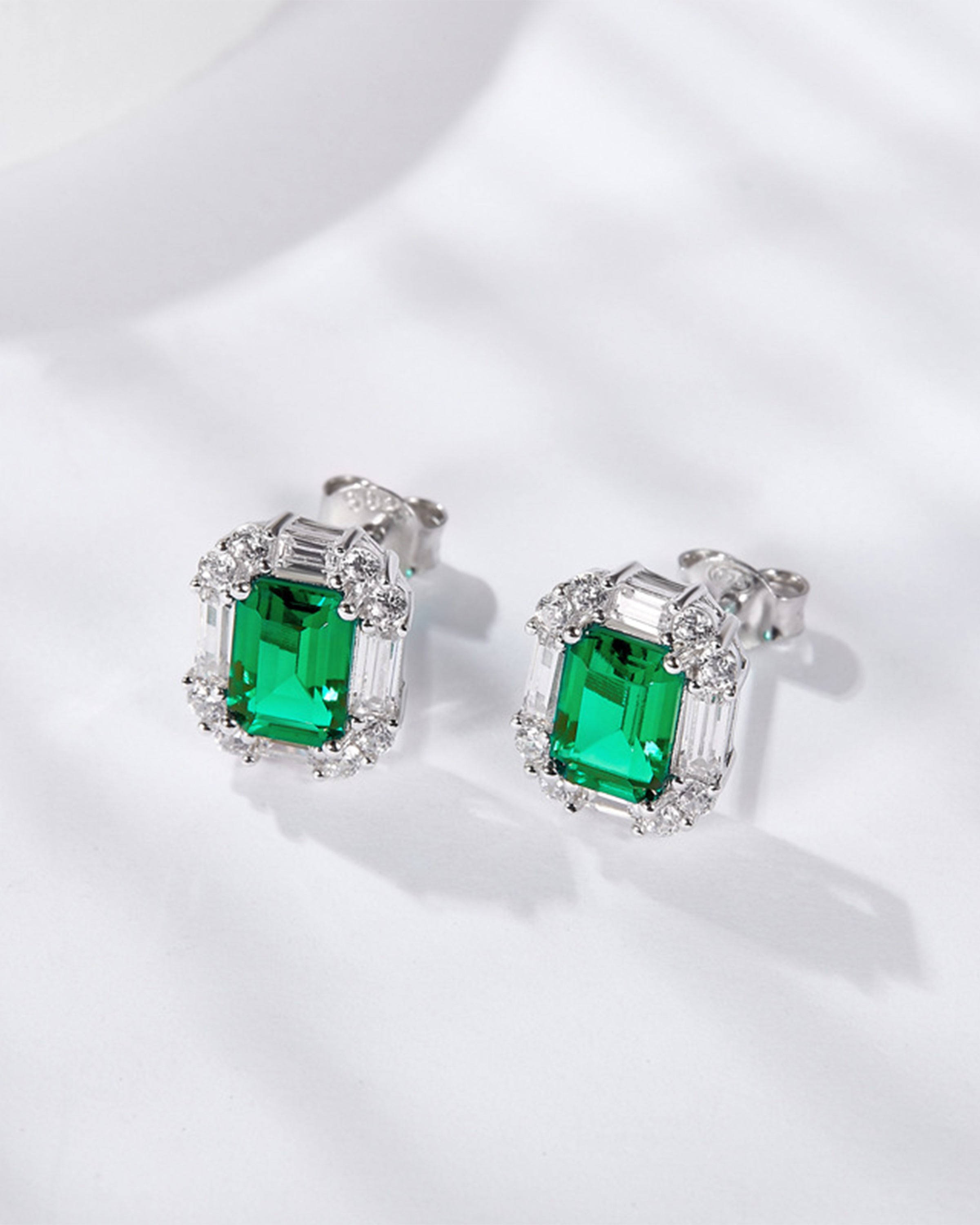 Emerald Glow Stud Earrings