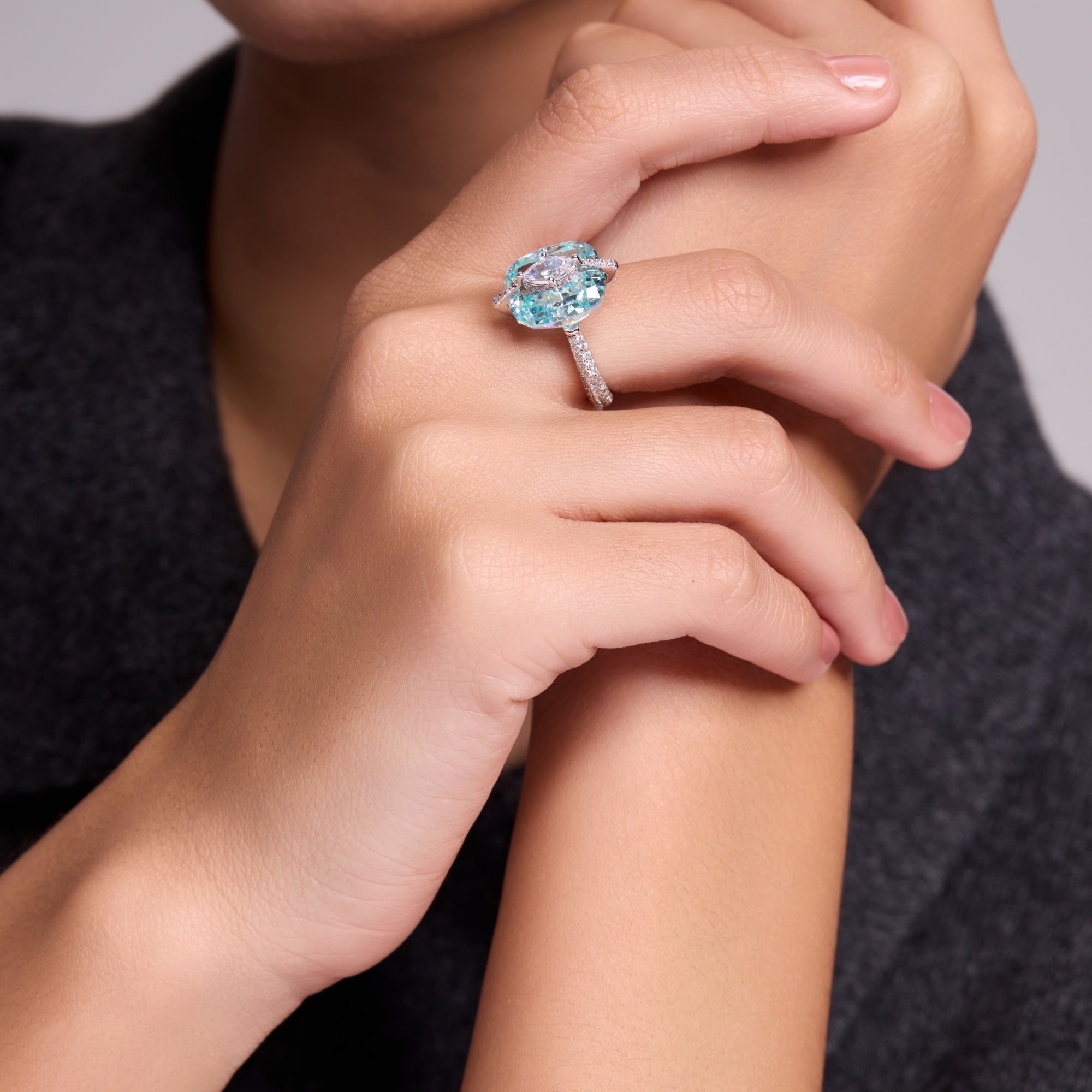 8-carat Stone on Stone Ring - Jelly Sea